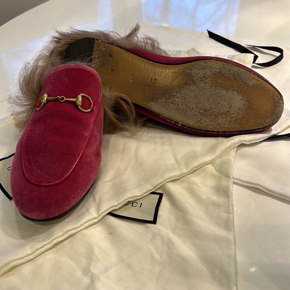 Gucci Velvet Princetown with Fur 37 - Picture 3 of 11
